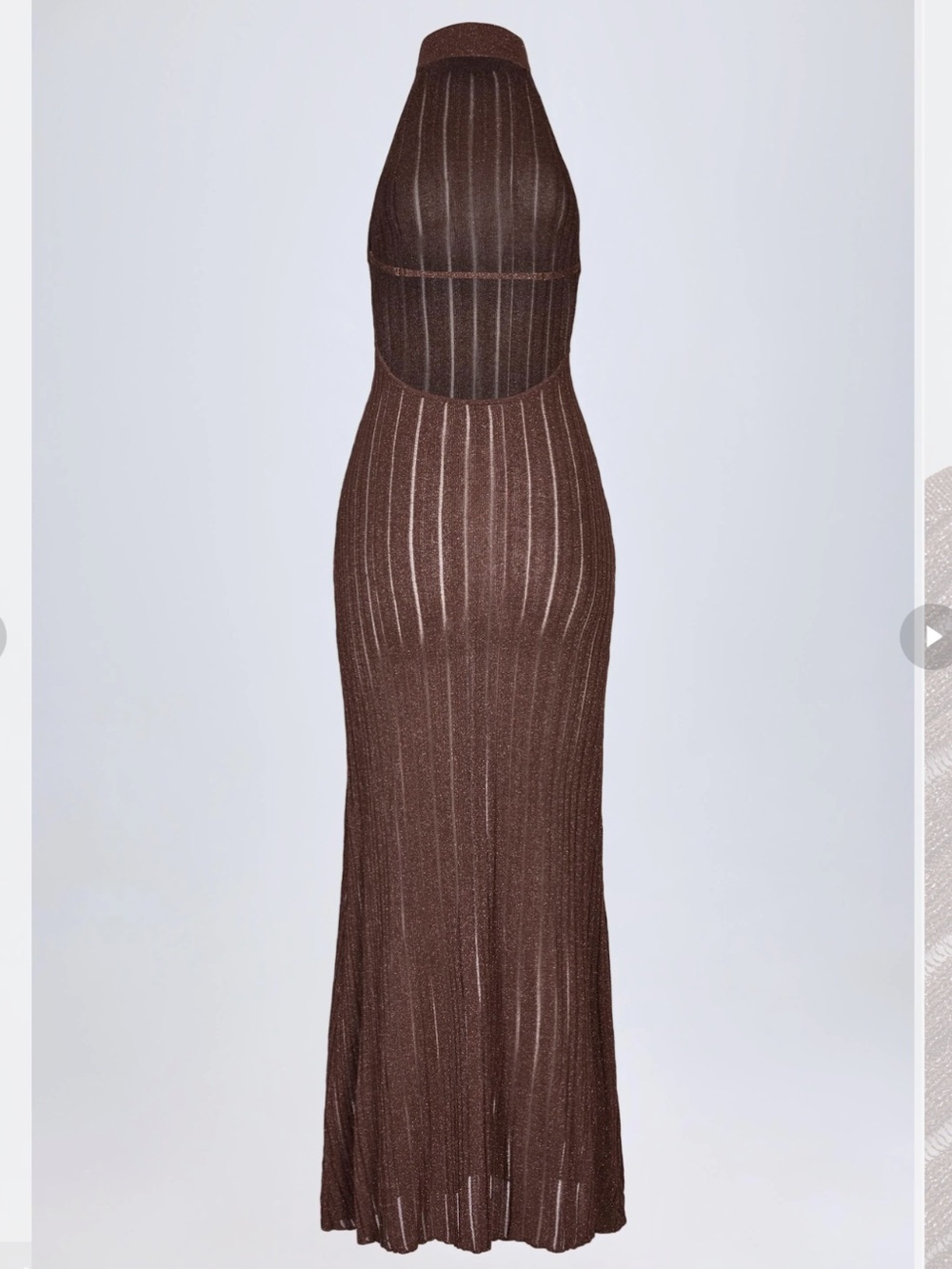Oh Polly Solara Backless Halterneck Maxi Dress in Bronze - Picture 4 of 6